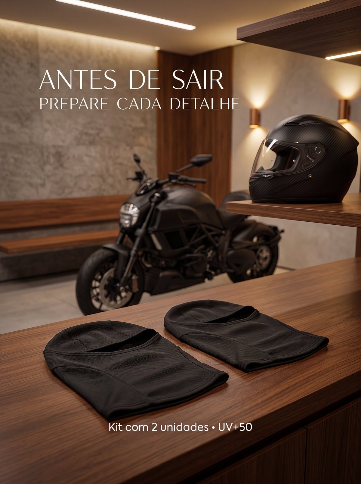 Kit 2 Toucas Ninja Balaclava UV50+ | Proteção Solar e Térmica para Moto