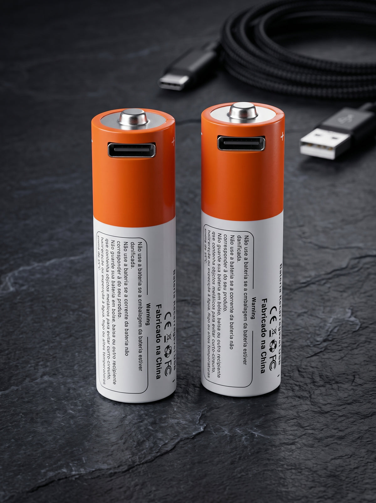 Kit 2 Pilhas AA Recarregáveis USB Tipo C | Energia Inteligente Para Seus Dispositivos