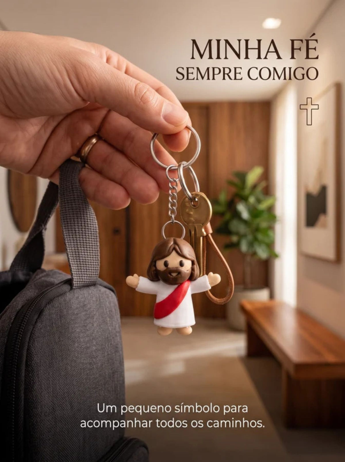 Chaveiro Cristão Jesus Miniatura | Símbolo de Fé Para Te Acompanhar Cada Momento