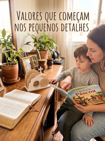 Decoração Túmulo de Jesus Ressuscitado “Ele Vive” | Uma Peça de Fé Que Leva Esperança e Significado Para Seu Ambiente