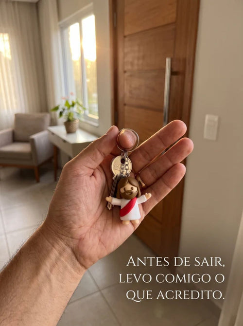 Chaveiro Cristão Jesus Miniatura | Símbolo de Fé