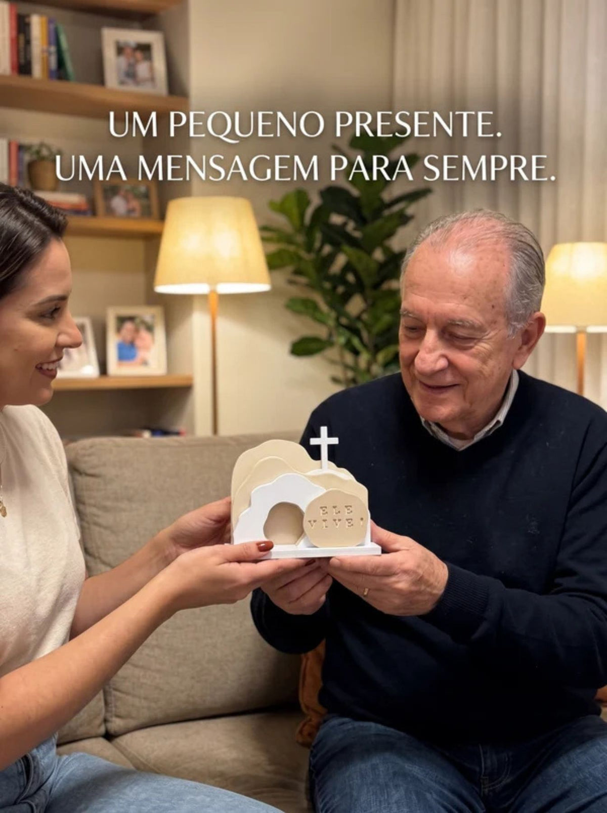 Decoração Túmulo de Jesus Ressuscitado “Ele Vive” | Uma Peça de Fé Que Leva Esperança e Significado Para Seu Ambiente