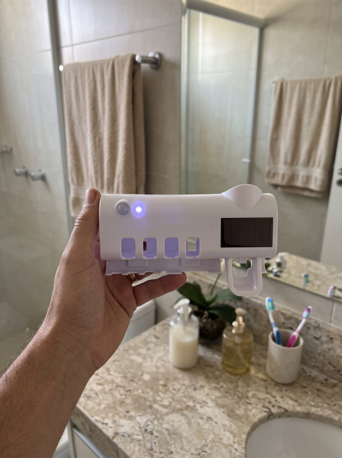 Porta Escova de Dentes com UV | Banheiro Mais Organizado e Prático
