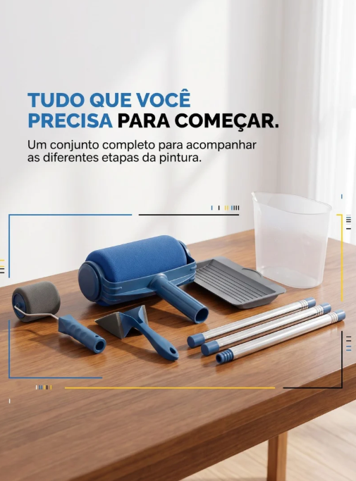 Rolo de Pintura com Extensor 75 cm | Mais Alcance para Paredes e Tetos