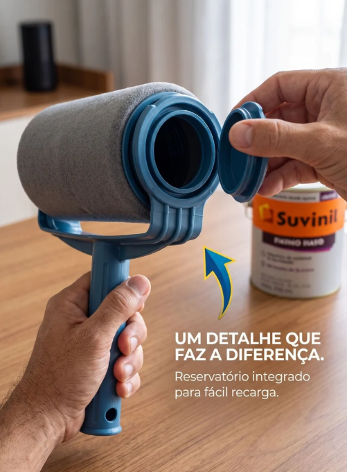 Rolo de Pintura com Extensor 75 cm | Mais Alcance para Paredes e Tetos