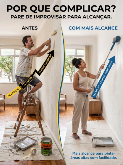 Rolo de Pintura com Extensor 75 cm | Mais Alcance para Paredes e Tetos