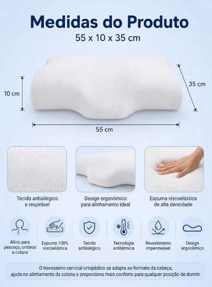 Acorde Renovado Todos os Dias I
Travesseiro Cervical Ortopédico
Viscoelástico
