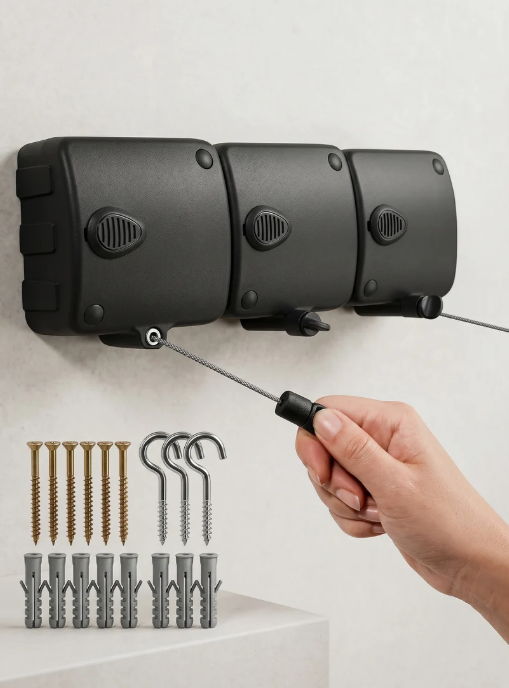 Varal Retrátil Automático Black
18 Metros - 3 Módulos