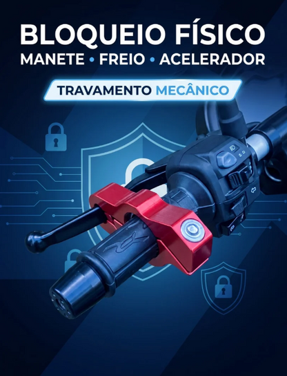 Trava Antifurto Reforçada para Moto | Bloqueio de Manete, Freio e Acelerador