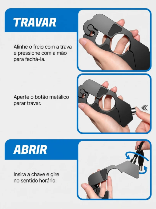 Trava Antifurto Reforçada para Moto | Bloqueio de Manete, Freio e Acelerador