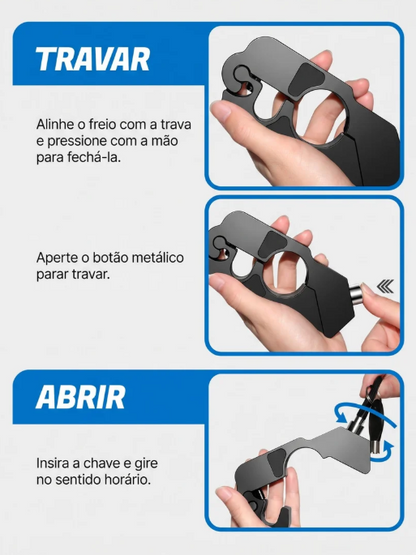 Trava Antifurto Reforçada para Moto | Bloqueio de Manete, Freio e Acelerador