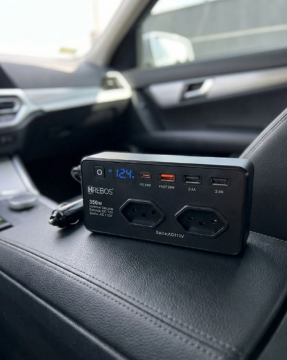 Inversor Veicular 350W com Display Digital | Tomada
Inteligente