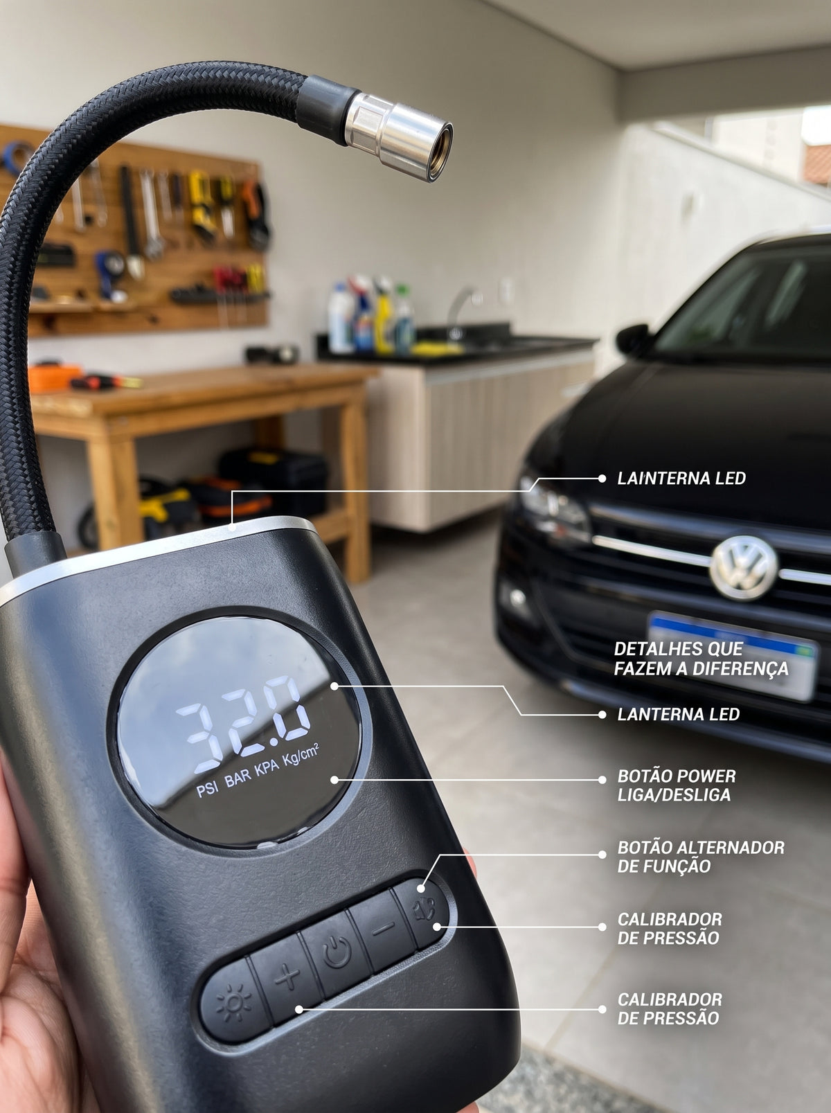 Mini Compressor Portátil para Pneus | Mais Tranquilidade no Caminho