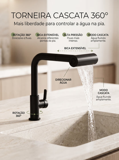 Torneira Cascata 360° | Mais Liberdade Para Lavar, Enxaguar e Limpar