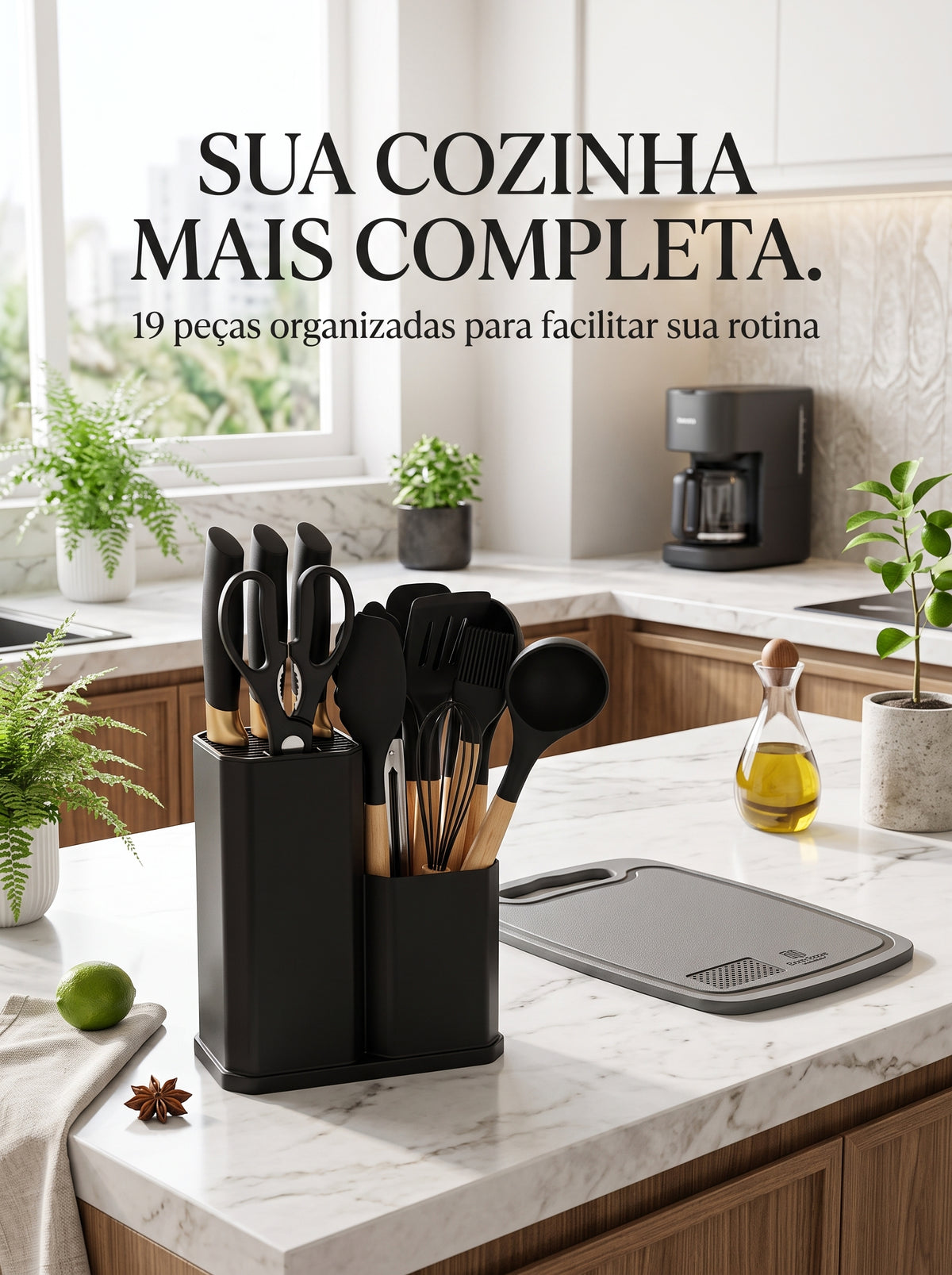 Kit de Cozinha 19 Peças | Equipe Sua Cozinha de Uma Vez