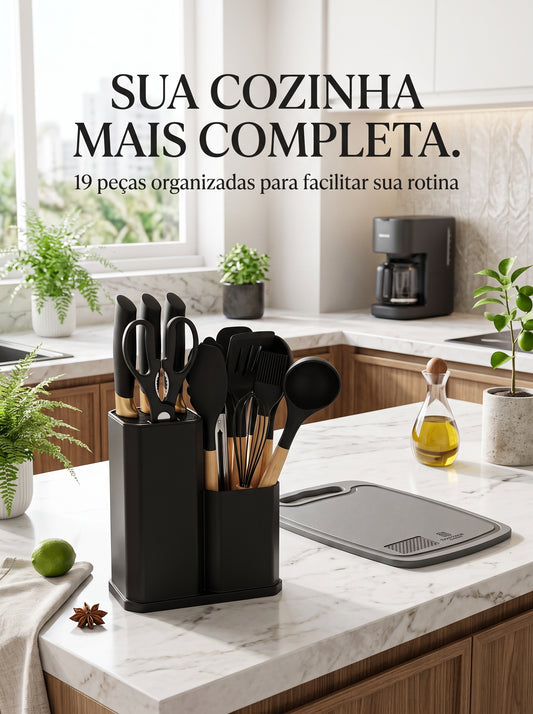 Kit de Cozinha 19 Peças | Equipe Sua Cozinha de Uma Vez