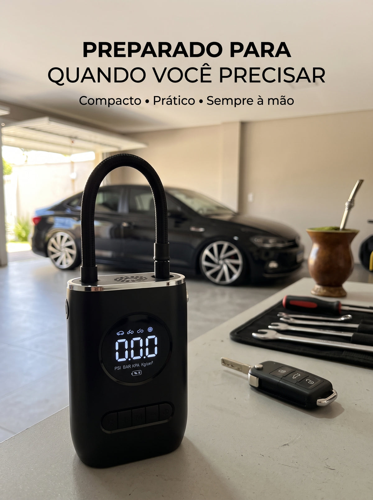 Mini Compressor Portátil para Pneus | Mais Tranquilidade no Caminho