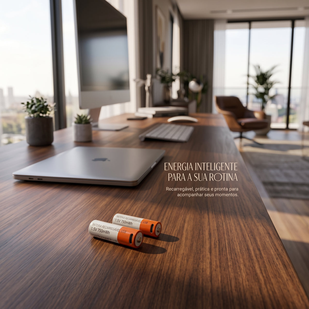 Kit 2 Pilhas AA Recarregáveis USB Tipo C | Energia Inteligente Para Seus Dispositivos