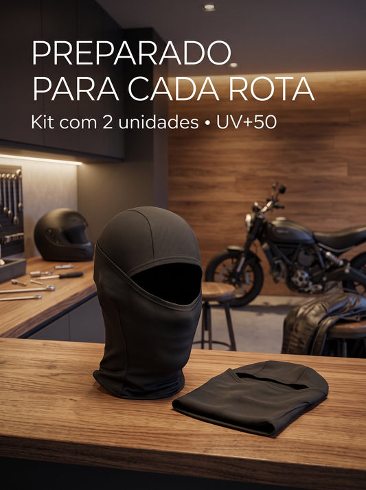 Kit 2 Toucas Ninja Balaclava UV50+ | Proteção Solar e Térmica para Moto