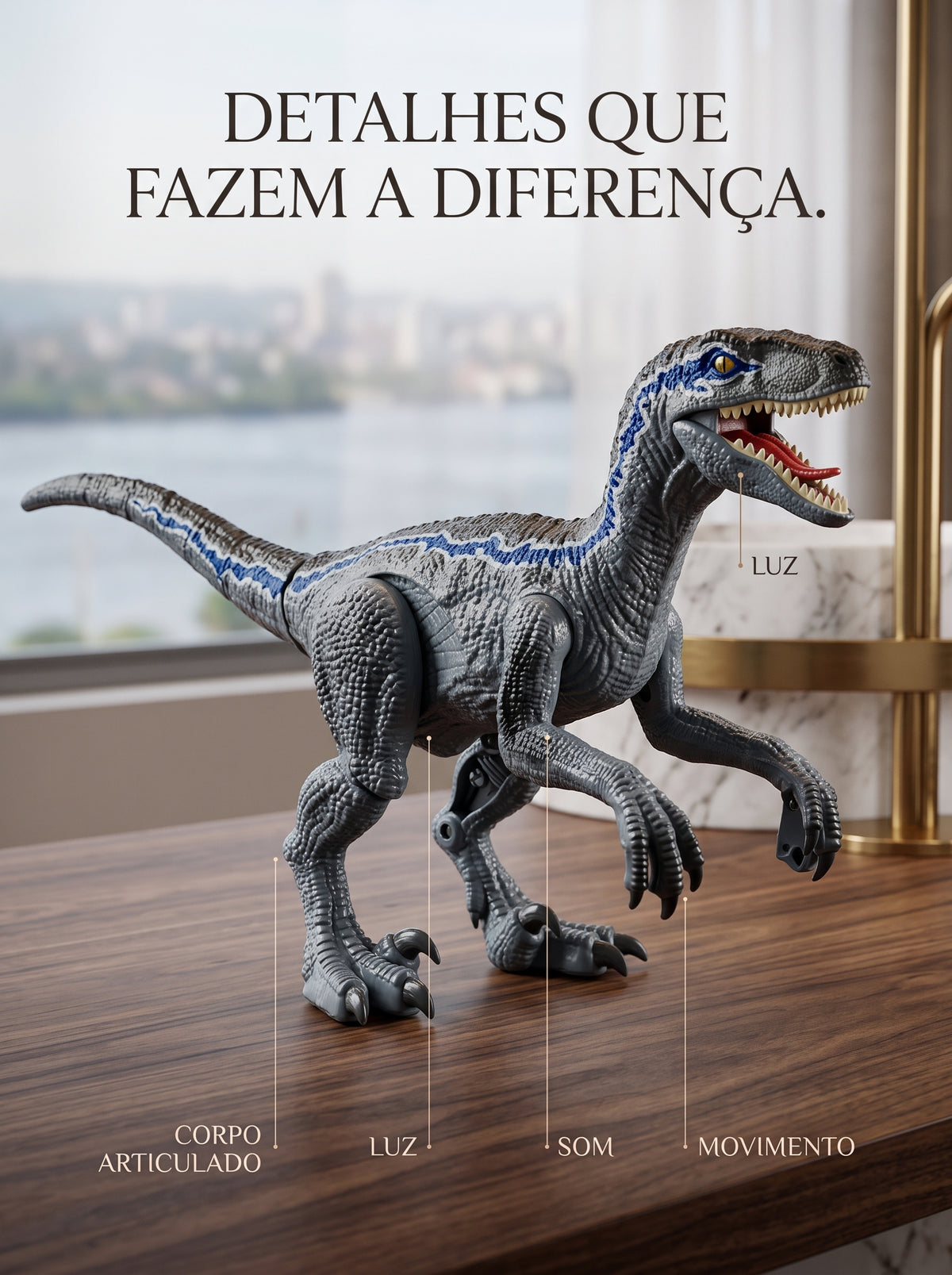 Dinossauro T-Rex Velociraptor com Controle Remoto | Mais Diversão para Dar Vida à Brincadeira