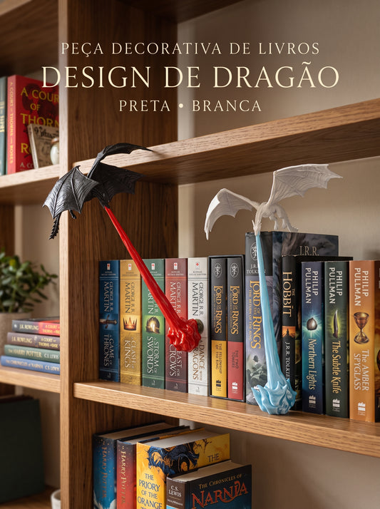 Dragão Decorativo para Estante | Um Toque Medieval Entre Seus Livros