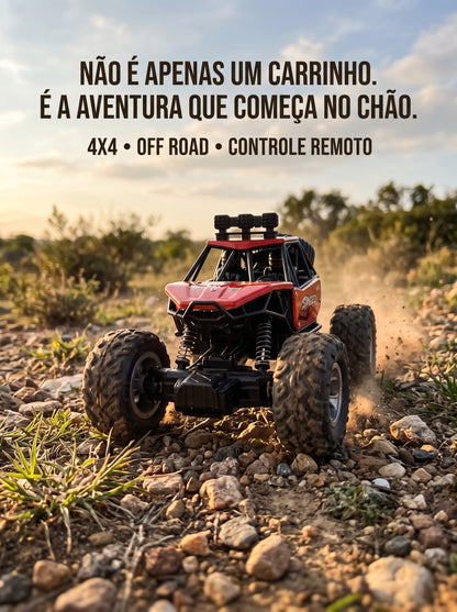 Carrinho Controle Remoto 4x4 Off Road | Jeep Rock Crawler Recarregável USB