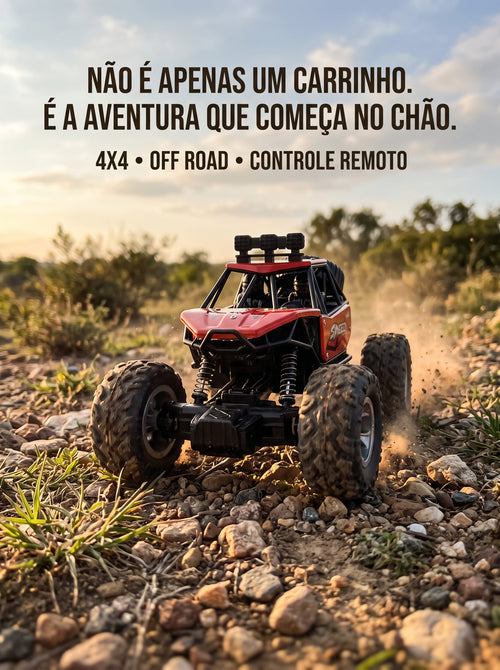 Carrinho Controle Remoto 4x4 Off Road | Jeep Rock Crawler Recarregável USB