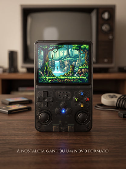 Console Portátil R36S 64GB + 15.000 Jogos | Nostalgia na Palma da Mão