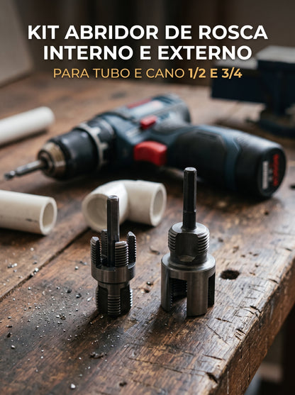 Kit Abridor de Rosca 1/2" e 3/4" | Mais Praticidade no Reparo