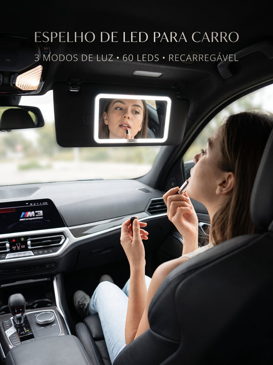 Espelho Para Carro com Led | Mais Iluminação Sempre à Mão